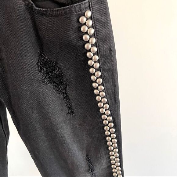 Eitenne Marcel Black Stud Denim Skinny Jeans 25 - Picture 4 of 6